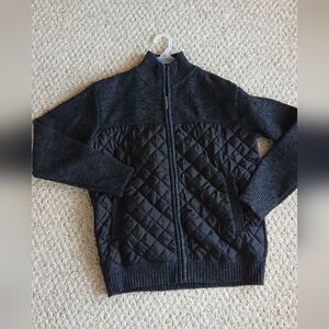 Mens Black Diamond Stitch/wool Jacket Size L
